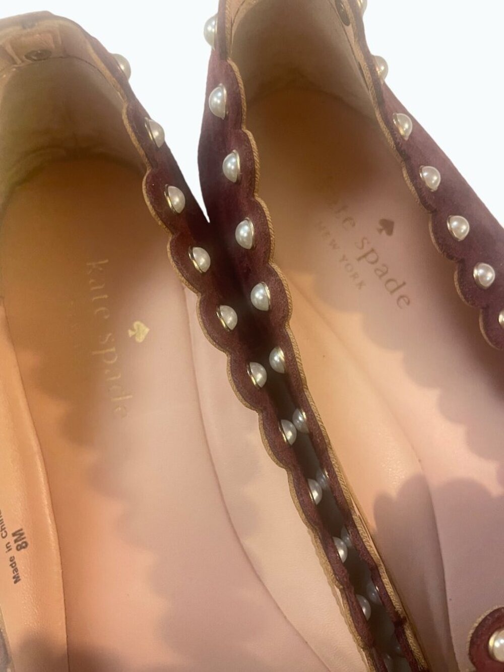 Kate Spade New York Salford Faux Pearl Accents Loafers Size 8M - Picture 6 of 7